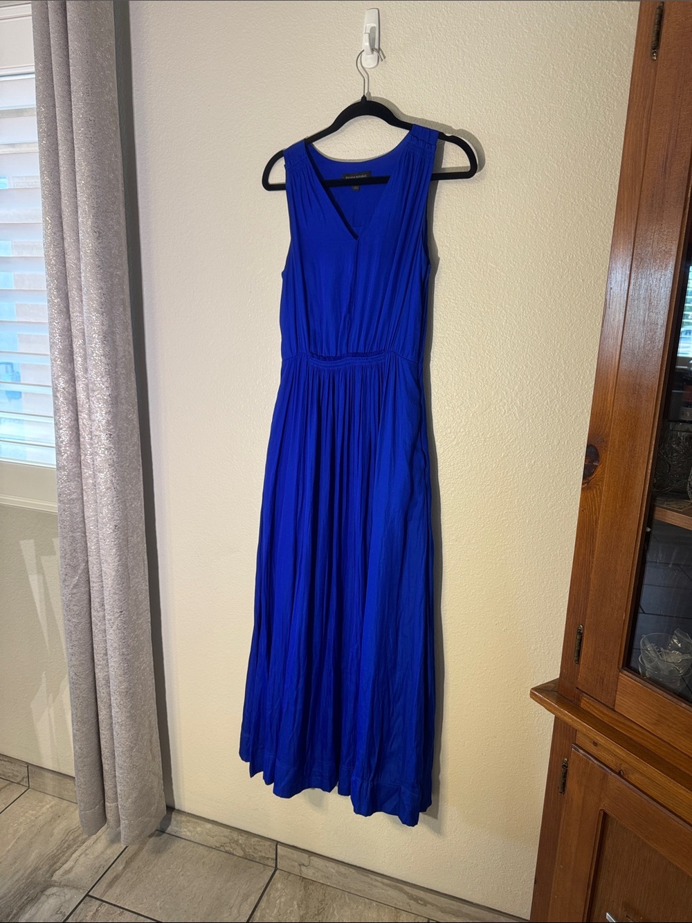 Banana Republic Cobalt Blue Sleeveless V-Neck Maxi Dress